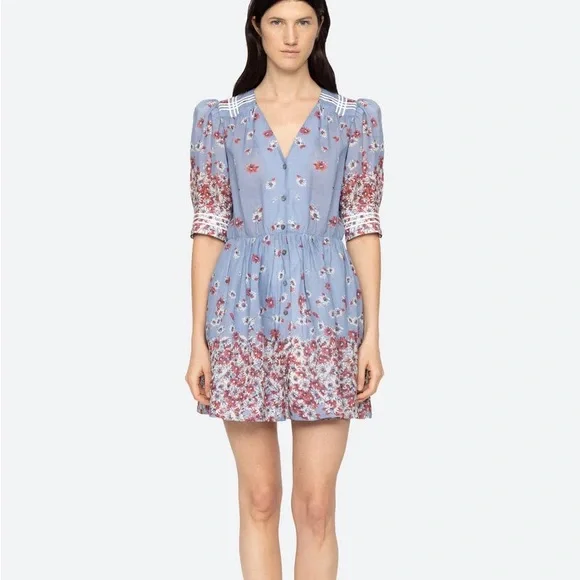 Whitney Print Puff Mini Dress